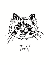 Load image into Gallery viewer, Black & White Pet Illustration (previously drawn)