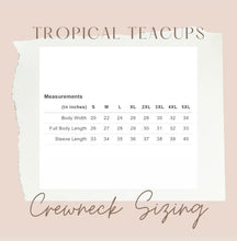 Load image into Gallery viewer, Inclusive sizing chart - S, M, L, XL, 2XL, 3XL, 4XL, 5XL Crewneck Sizing