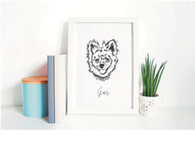 Load image into Gallery viewer, Black & White Pet Illustration (previously drawn)