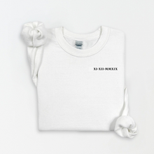 Load image into Gallery viewer, Embroidered Custom Date Crewneck

