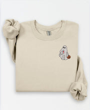 Load image into Gallery viewer, Embroidered “Just a Ghost” Crewneck
