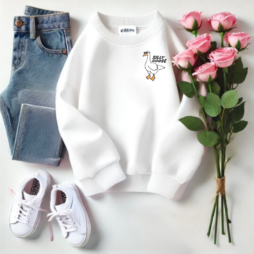 Embroidered 'Silly Goose' Crewneck - Toddler and Youth